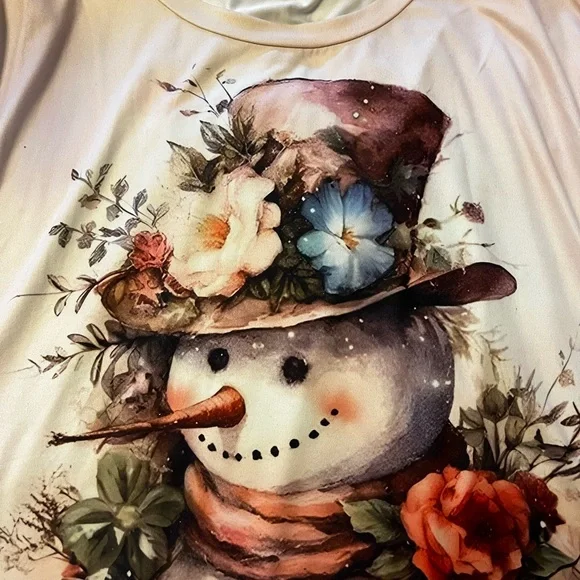 Floral Snowman Graphic Shirt - Picture 4 of 7